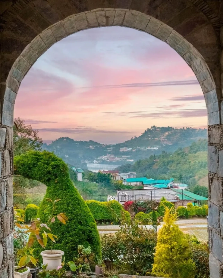 Valley view through the stone arch, Willowdale Naukuchiatal