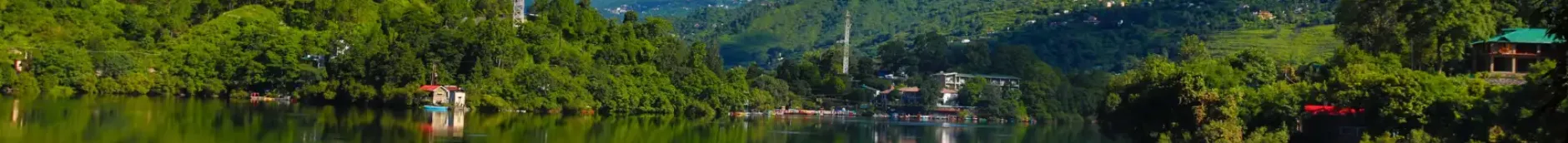 Villa hillside view over the full lake at midday, Willowdale Naukuchiatal